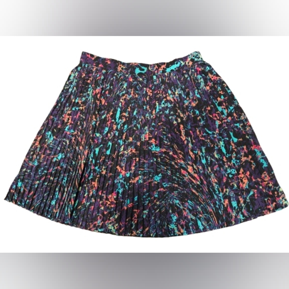 NASTYGAL multi-color Pleated Graffiti SKIRT